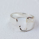 DIY Ornament Accessories Cooperized Silver Ring Letters Ring