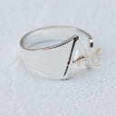 DIY Ornament Accessories Cooperized Silver Ring Letters Ring