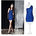 One-Shoulder Sequined Party Dress: Sparkling Glamour Style