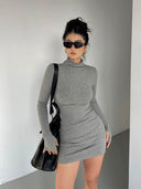 Half Turtleneck Dress: Chic Autumn Fashion Statement Style