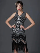 European Station Banquet Vintage Tassel Dress Retro Elegance