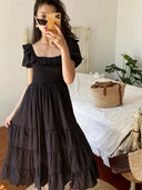 French Princess Lace Summer Dress Elegant Chic Statement