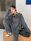 Ayi Brushed Coat & Trousers Sports Hoodie for Autumn Wear