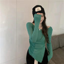 Stylish Hot Girl Irregular T-shirt Winter Fashion Trend