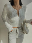 Sexy Cropped Knitted Sweater Chic Street Style Statement