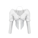 Modern Korean Style V-neck Halter Sweater Trendy Crop Top