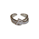 Fashion Stylish Letter D Open-End Zircon Ring Female 2024