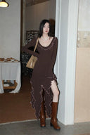 Elegant Backless Knit Dress Chic Style for Spring Autumn