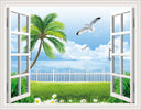 3D Living Room Simulation Fake Window Self-Adhesive Wallpaper