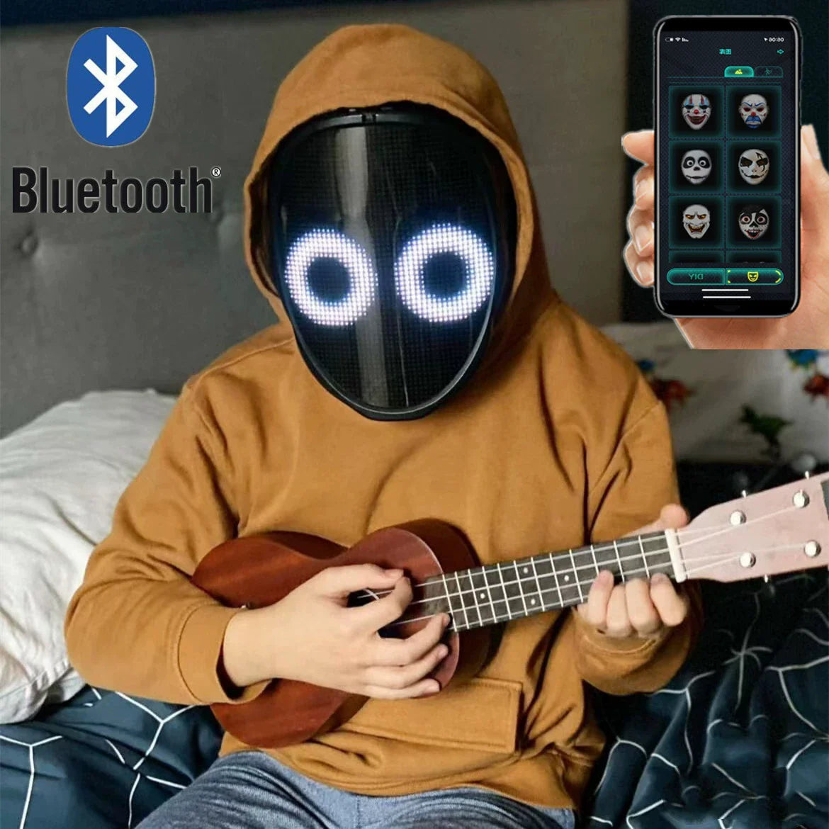 Bluetooth Gesture Sensor Party LED Mask Mask