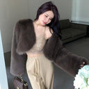 Ultra-Short Plush Fur Eco Winter Jacket Stylish Sustainable Choice