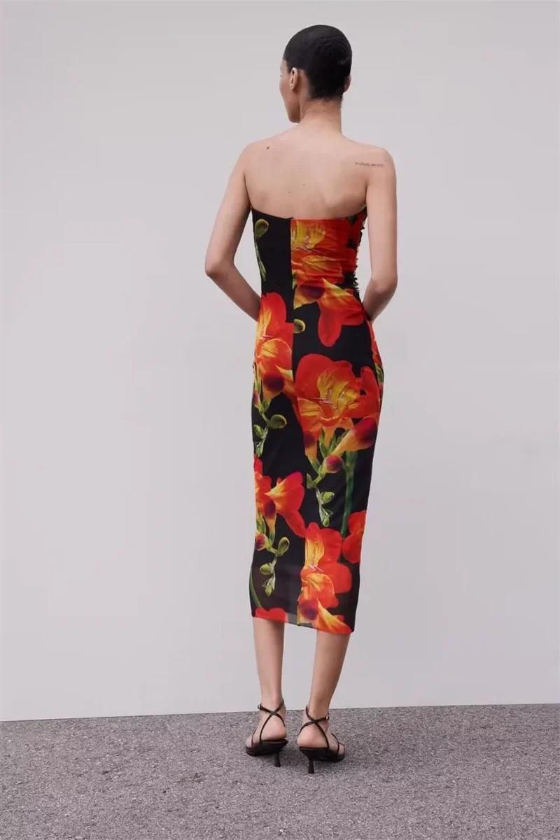 Elegant Floral Sleeveless Dress: Chic Summer Fashion for Women