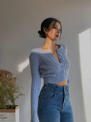 Sexy Cropped Knitted Sweater Chic Street Style Statement