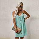 Fashion Summer V Neck Thin Knee-Length Skirt Camisole Dress