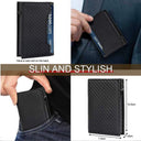 Multifunctional Aluminum Alloy Men's Leather Wallet RFID Anti-Magnetic