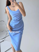 Slim Fit Ruched Summer Dress: Elegant European Chic Style