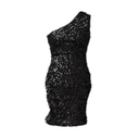 One-Shoulder Sequined Party Dress: Sparkling Glamour Style