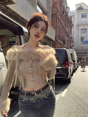 Chic Off-the-Shoulder Korean Style Sweater Trendy Pullover