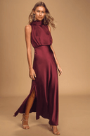 Smooth Elegance High Slit Socialite Dress Modern-Day Chic