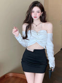 Internet Celebrity Hollow Sheath Halterneck Fashion Top