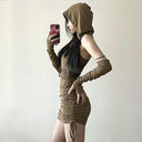 Dune Breeze Patchwork Bodycon Dress Eco-Friendly Style