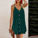 Fashion Summer V Neck Thin Knee-Length Skirt Camisole Dress