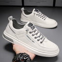 White Autumn Leisure Flats Men's Shoes for Casual Wear