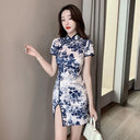 Chinese Style Retro Floral Cheongsam Dress for Millennials