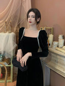 Elegant Velvet Dress Chic Luxury Outfit for Women