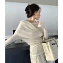 Off-the-Shoulder Autumn Pure Sweater Chic Women's Fashion