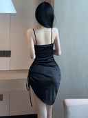 Slim-Fit Silky Satin Suspender Skirt Chic Style for Women