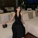 Elegant Chiffon Little Black Dress Luxury Party Attire