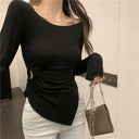 Stylish Hot Girl Irregular T-shirt Winter Fashion Trend