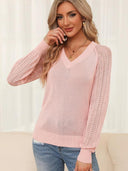 2024 Fashion Women's Pullover Arm Patchwork Cut Out Knitwear