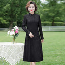 Middle-Aged Jacquard Dress Stylish Autumn Essential Attire