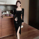 Bronzing Velvet Banquet Dress Luxurious Winter Elegance