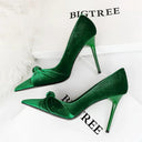 Suede Butterfly Bow Flats Chic High Heels for Women Shoes