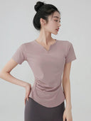 Stretchy Yoga T-shirt Lightweight Fitness Top for Active Women