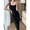 Guoge Black Waist Camisole Dress: Sophisticated Elegance