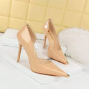 Cut Out High Heels Trendy Patent Leather Shoes for Women