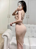 Goddess Night Show Backless Dress Chic Halter Style Glam