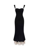 French Black Backless Dress Step-by-Step Lotus Sling Stylish