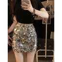 Retro Hong Kong Style Sequin Short Skirt Vintage Glamour