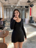 Sexy V-Neck Black Dress Trendy Streetwear Slim Fit Style