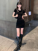 Early Spring Black Niche Dress Chic Versatile Fashion Choice