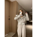 Double Zipper Short Coat Drawstring Bai Match Hooded Sweater