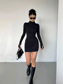 Half Turtleneck Dress: Chic Autumn Fashion Statement Style