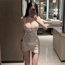 Internet Famous Sequin Asymmetrical Dress Event Glamour