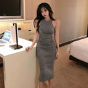 Spring Charm Knit Dress Elegant Fit for Sophisticated Style