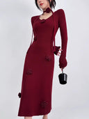 Double French Retro Knit Dress: Timeless Elegance & Style